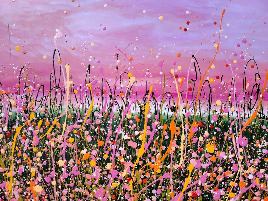I Like You, original wildflower painting by Lana Evans