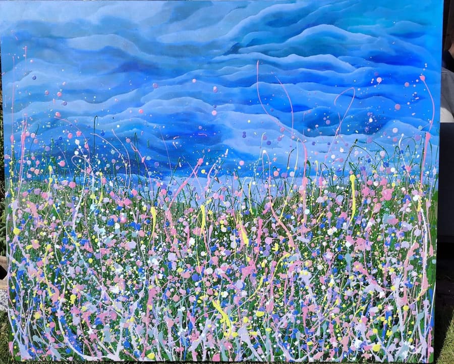 Kinda Stormy, original wildflower painting by Lana Evans
