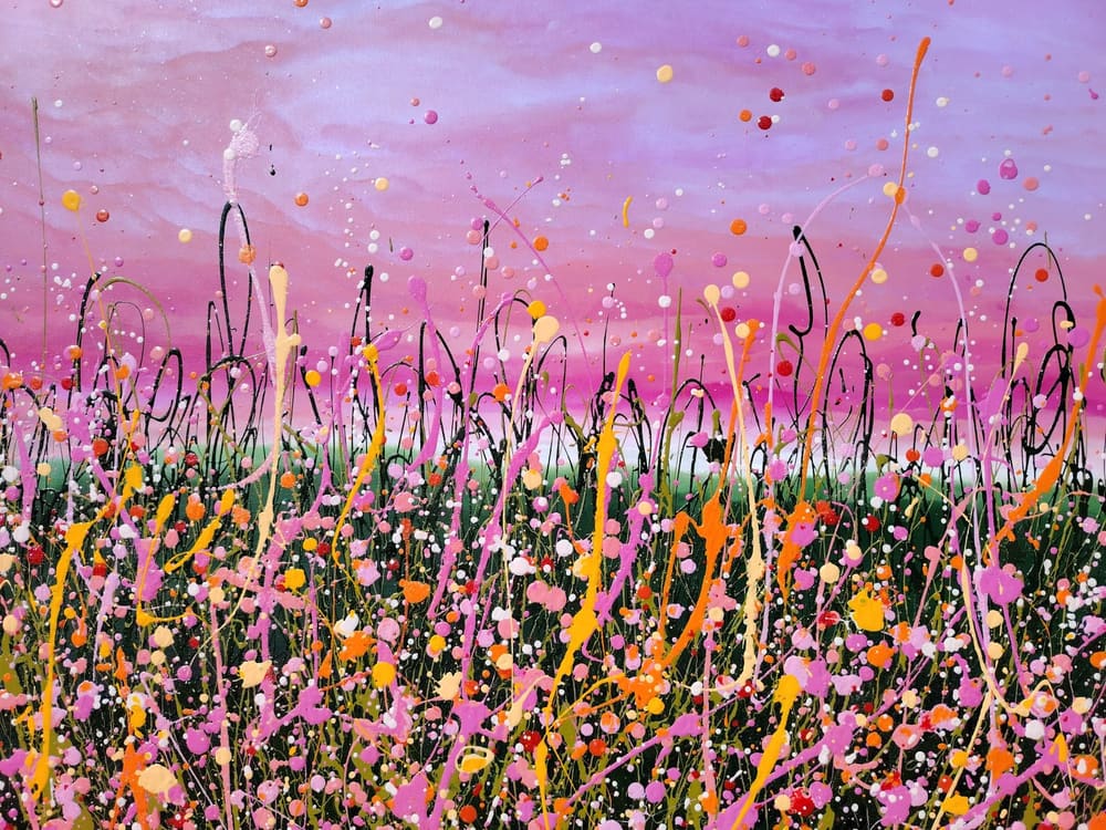 I Like You, original wildflower painting by Lana Evans