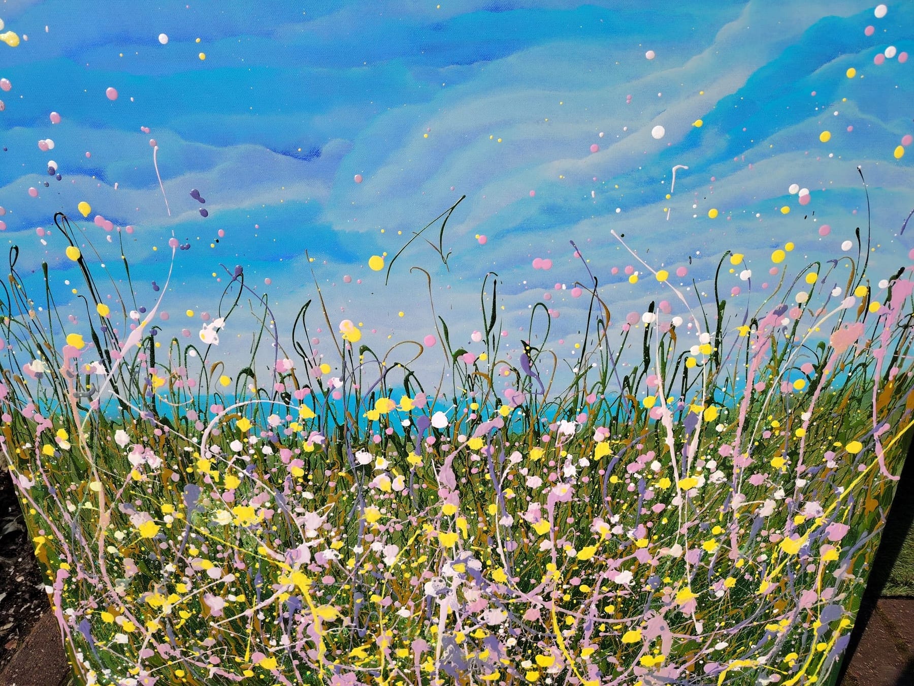 Pink Lemonade, original wildflower painting by Lana Evans